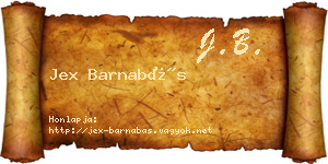 Jex Barnabás névjegykártya
