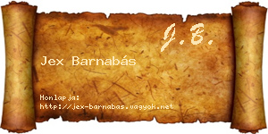Jex Barnabás névjegykártya
